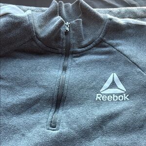 Reebok Gray Zip Up Sweater with Fleece Texture